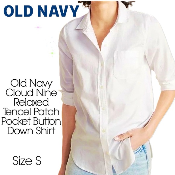Old Navy Women’s Cloud Nine Relaxed Tencel Patch Pocket Button Down Shirt - Picture 16 of 16